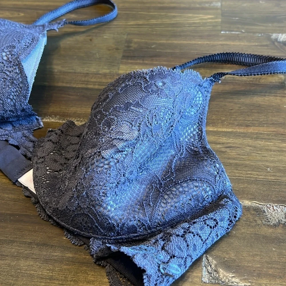 Victoria's Secret Angels IPEX Lace Bra Sexy Gray Demi Wired 36B